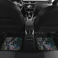 Aotearoa Moko Tribal Tattoo Car Mats New Zealand Maori Penguin and Fantail Paua Shell Style LT03 Set 2pcs - Back Multicolor - Polynesian Pride