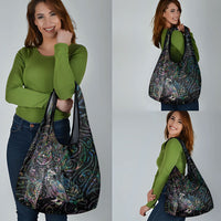 Aotearoa Moko Tribal Tattoo Grocery Bag New Zealand Maori Penguin and Fantail Paua Shell Style