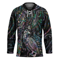 Aotearoa Moko Tribal Tattoo Hockey Jersey New Zealand Maori Penguin and Fantail Paua Shell Style