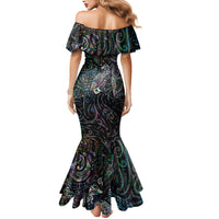 Aotearoa Moko Tribal Tattoo Mermaid Dress New Zealand Maori Penguin and Fantail Paua Shell Style