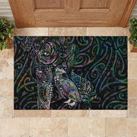 Aotearoa Moko Tribal Tattoo Rubber Doormat New Zealand Maori Penguin and Fantail Paua Shell Style