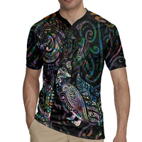 Aotearoa Moko Tribal Tattoo Rugby Jersey New Zealand Maori Penguin and Fantail Paua Shell Style