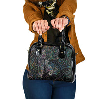 Aotearoa Moko Tribal Tattoo Shoulder Handbag New Zealand Maori Penguin and Fantail Paua Shell Style