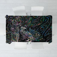 Aotearoa Moko Tribal Tattoo Tablecloth New Zealand Maori Penguin and Fantail Paua Shell Style