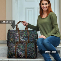 Aotearoa Moko Tribal Tattoo Travel Bag New Zealand Maori Penguin and Fantail Paua Shell Style
