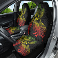 Aotearoa Moko Tribal Tattoo Car Seat Cover New Zealand Maori Penguin and Fantail Reggae Style