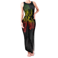 Aotearoa Moko Tribal Tattoo Family Matching Tank Maxi Dress and Hawaiian Shirt New Zealand Maori Penguin and Fantail Reggae Style