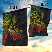 Aotearoa Moko Tribal Tattoo Garden Flag New Zealand Maori Penguin and Fantail Reggae Style
