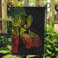 Aotearoa Moko Tribal Tattoo Garden Flag New Zealand Maori Penguin and Fantail Reggae Style