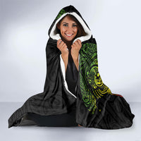 Aotearoa Moko Tribal Tattoo Hooded Blanket New Zealand Maori Penguin and Fantail Reggae Style
