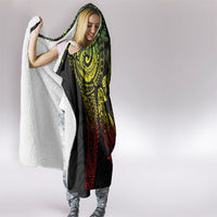 Aotearoa Moko Tribal Tattoo Hooded Blanket New Zealand Maori Penguin and Fantail Reggae Style
