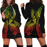 Aotearoa Moko Tribal Tattoo Hoodie Dress New Zealand Maori Penguin and Fantail Reggae Style LT03 - Polynesian Pride
