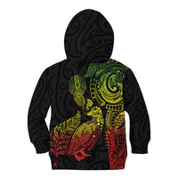 Aotearoa Moko Tribal Tattoo Kid Hoodie New Zealand Maori Penguin and Fantail Reggae Style