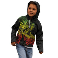 Aotearoa Moko Tribal Tattoo Kid Hoodie New Zealand Maori Penguin and Fantail Reggae Style