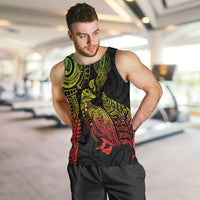 Aotearoa Moko Tribal Tattoo Men Tank Top New Zealand Maori Penguin and Fantail Reggae Style