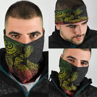 Aotearoa Moko Tribal Tattoo Neck Gaiter New Zealand Maori Penguin and Fantail Reggae Style