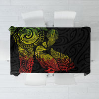 Aotearoa Moko Tribal Tattoo Tablecloth New Zealand Maori Penguin and Fantail Reggae Style