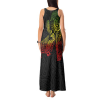 Aotearoa Moko Tribal Tattoo Tank Maxi Dress New Zealand Maori Penguin and Fantail Reggae Style