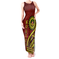 Kolisi Tonga Atele Tank Maxi Dress Ngatu and Polynesian Pattern LT03 Women Red - Polynesian Pride