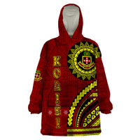 Kolisi Tonga Atele Wearable Blanket Hoodie Ngatu and Polynesian Pattern