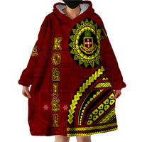 Kolisi Tonga Atele Wearable Blanket Hoodie Ngatu and Polynesian Pattern