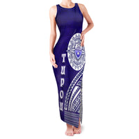 Tupou College Toloa Family Matching Tank Maxi Dress and Hawaiian Shirt Ngatu and Polynesian Pattern