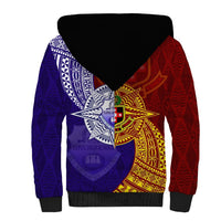 Kolisi Tonga Atele and Tupou College Toloa Sherpa Hoodie Ngatu and Polynesian Spiral Pattern LT03 - Polynesian Pride
