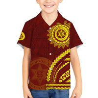 Tonga High School Family Matching Off Shoulder Short Dress and Hawaiian Shirt Ngatu and Polynesian Pattern