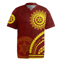 Tonga High School Rugby Jersey Ngatu and Polynesian Pattern LT03 Red - Polynesian Pride