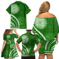 Liahona High School Family Matching Off Shoulder Short Dress and Hawaiian Shirt Ngatu and Polynesian Pattern LT03 - Polynesian Pride