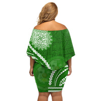 Liahona High School Family Matching Off Shoulder Short Dress and Hawaiian Shirt Ngatu and Polynesian Pattern LT03 - Polynesian Pride