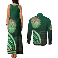 Saineha High School Couples Matching Tank Maxi Dress and Long Sleeve Button Shirt Ngatu and Polynesian Pattern