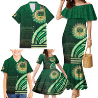 Saineha High School Family Matching Mermaid Dress and Hawaiian Shirt Ngatu and Polynesian Pattern