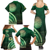 Saineha High School Family Matching Summer Maxi Dress and Hawaiian Shirt Ngatu and Polynesian Pattern