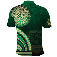 Saineha High School Polo Shirt Ngatu and Polynesian Pattern