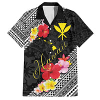 Aloha Hawaii Hibiscus and Plumeria Flowers Family Matching Tank Maxi Dress and Hawaiian Shirt Kanaka Maoli Tattoo Polynesian Pattern