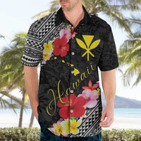 Aloha Hawaii Hibiscus and Plumeria Flowers Hawaiian Shirt Kanaka Maoli Tattoo Polynesian Pattern