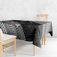 Aloha Hawaii Hibiscus and Plumeria Flowers Tablecloth Kanaka Maoli Tattoo Polynesian Pattern Gray Color LT03 - Polynesian Pride