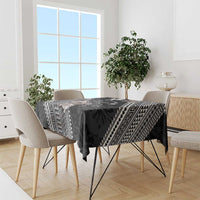 Aloha Hawaii Hibiscus and Plumeria Flowers Tablecloth Kanaka Maoli Tattoo Polynesian Pattern Gray Color LT03 - Polynesian Pride