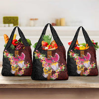 Papua New Guinea Birds and Frangipani Grocery Bag Melanesian Art Tattoos - Polynesian Pride