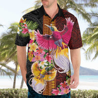 Papua New Guinea Birds and Frangipani Hawaiian Shirt Melanesian Art Tattoos - Polynesian Pride