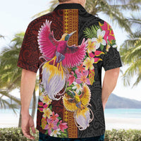 Papua New Guinea Birds and Frangipani Hawaiian Shirt Melanesian Art Tattoos - Polynesian Pride