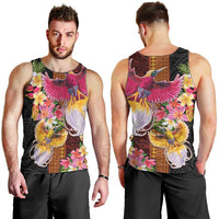 Papua New Guinea Birds and Frangipani Men Tank Top Melanesian Art Tattoos - Polynesian Pride