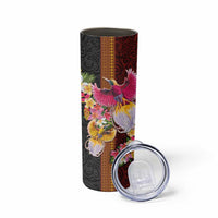 Papua New Guinea Birds and Frangipani Skinny Tumbler Melanesian Art Tattoos - Polynesian Pride
