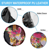 Papua New Guinea Birds and Frangipani Spare Tire Cover Melanesian Art Tattoos - Polynesian Pride