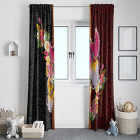 Papua New Guinea Birds and Frangipani Window Curtain Melanesian Art Tattoos - Polynesian Pride