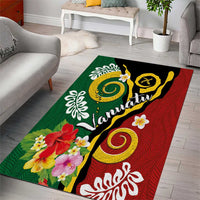 Melanesian Vanuatu Tribal Boar Tusk Area Rug Tropical Plants and Namele Motifs - Polynesian Pride