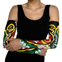 Melanesian Vanuatu Tribal Boar Tusk Arm Sleeves Tropical Plants and Namele Motifs - Polynesian Pride