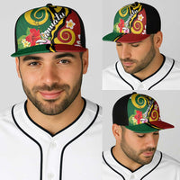 Melanesian Vanuatu Tribal Boar Tusk Baseball Net Cap Tropical Plants and Namele Motifs - Polynesian Pride