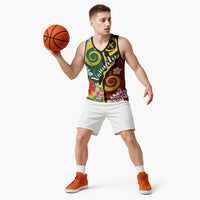 Melanesian Vanuatu Tribal Boar Tusk Basketball Jersey Tropical Plants and Namele Motifs LT03 - Polynesian Pride